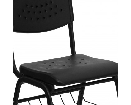 BLNK - HERCULES Series Chair with Black Frame and Book Basket