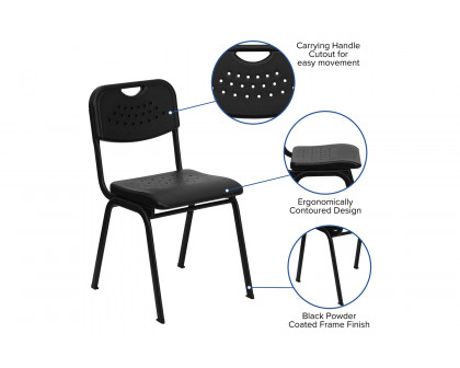 BLNK - HERCULES Series Plastic Stack Chair with Open Back and Frame