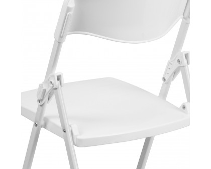 BLNK™ HERCULES Series Plastic Heavy Duty Folding Chair with Built-in Ganging Brackets - White