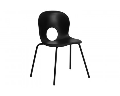 BLNK HERCULES Series Plastic Stack Chair with Black Frame - Designer Black