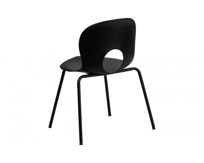 BLNK HERCULES Series Plastic Stack Chair with Black Frame - Designer Black