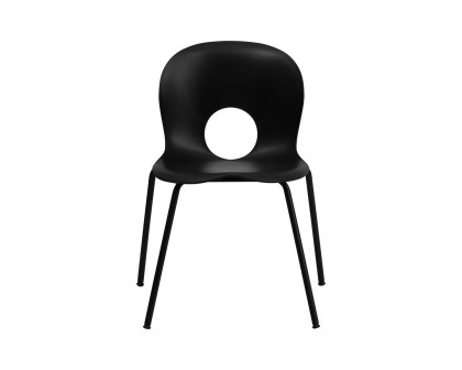 BLNK HERCULES Series Plastic Stack Chair with Black Frame - Designer Black