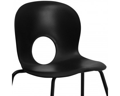 BLNK HERCULES Series Plastic Stack Chair with Black Frame - Designer Black