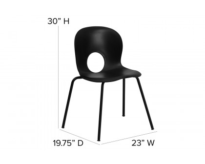 BLNK HERCULES Series Plastic Stack Chair with Black Frame - Designer Black