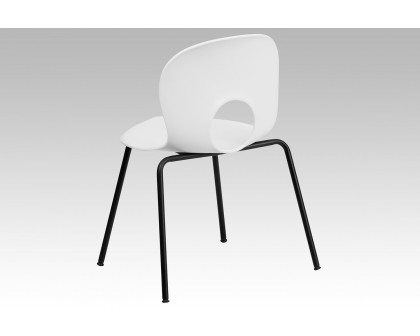 BLNK HERCULES Series Plastic Stack Chair with Black Frame - Designer White