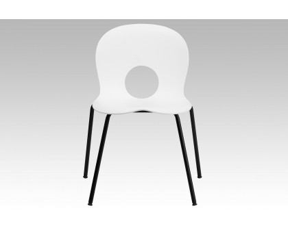 BLNK HERCULES Series Plastic Stack Chair with Black Frame - Designer White