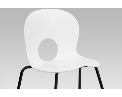 BLNK HERCULES Series Plastic Stack Chair with Black Frame - Designer White