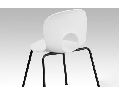 BLNK HERCULES Series Plastic Stack Chair with Black Frame - Designer White