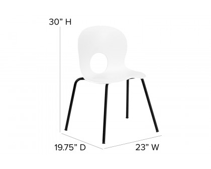 BLNK HERCULES Series Plastic Stack Chair with Black Frame - Designer White