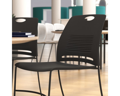 BLNK - HERCULES Series Commercial Plastic Stack Chair with Powder Coated Sled Base Frame and Integrated Carrying Handle