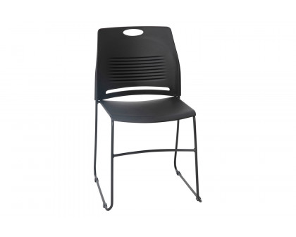 BLNK - HERCULES Series Commercial Plastic Stack Chair with Powder Coated Sled Base Frame and Integrated Carrying Handle