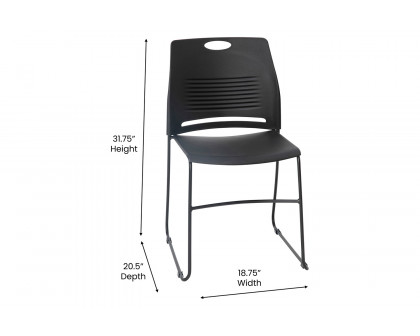 BLNK - HERCULES Series Commercial Plastic Stack Chair with Powder Coated Sled Base Frame and Integrated Carrying Handle