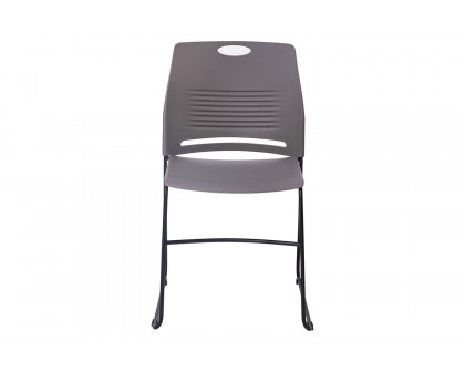 BLNK HERCULES Series Commercial Plastic Stack Chair with Black Powder Coated Sled Base Frame and Integrated Carrying Handle - Gray