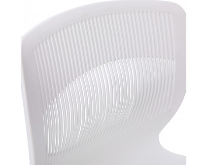 BLNK HERCULES Series Commercial Ergonomic Stack Chair with Lumbar Support and Silver Steel Frame - White