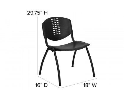 BLNK - HERCULES Series Plastic Stack Chair with Oval Cutout Back and Frame