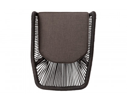 BLNK Kallie All-Weather Woven Stacking Club Chairs with Rounded Arms and Zippered Seat Cushions Set of 2 - Black/Gray