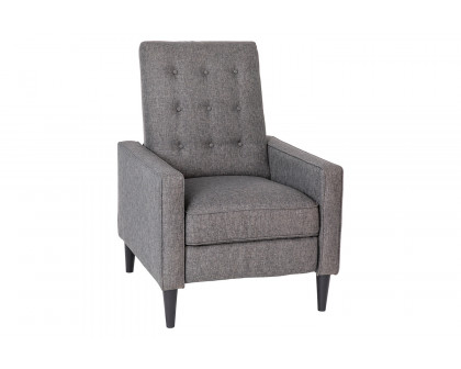 BLNK Ezra Fabric Mid-Century Modern Upholstered Button Tufted Pushback Recliner - Gray