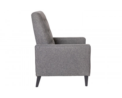 BLNK Ezra Fabric Mid-Century Modern Upholstered Button Tufted Pushback Recliner - Gray