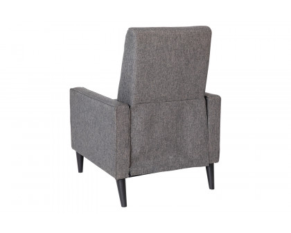 BLNK Ezra Fabric Mid-Century Modern Upholstered Button Tufted Pushback Recliner - Gray