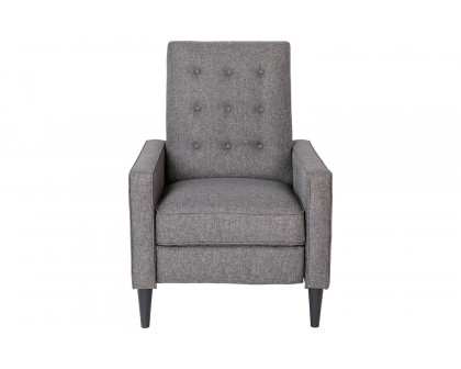 BLNK Ezra Fabric Mid-Century Modern Upholstered Button Tufted Pushback Recliner - Gray