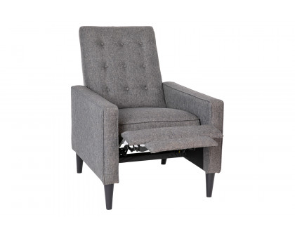 BLNK Ezra Fabric Mid-Century Modern Upholstered Button Tufted Pushback Recliner - Gray