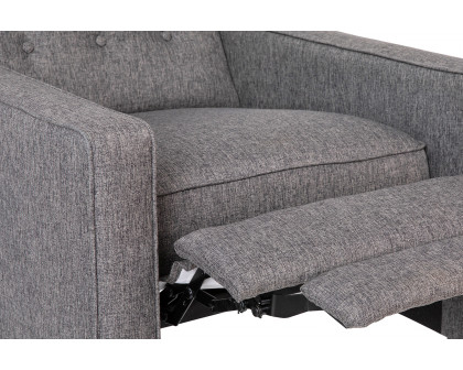 BLNK Ezra Fabric Mid-Century Modern Upholstered Button Tufted Pushback Recliner - Gray