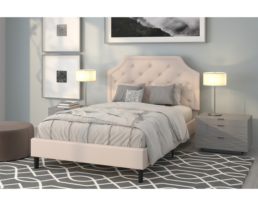 BLNK Brighton Tufted Upholstered Platform Bed - Beige, Full Size