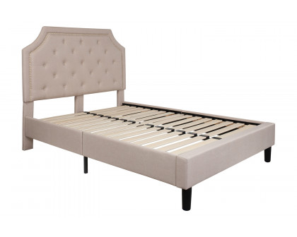 BLNK Brighton Tufted Upholstered Platform Bed - Beige, Full Size