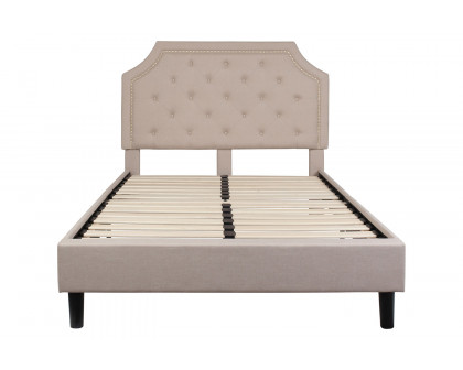 BLNK Brighton Tufted Upholstered Platform Bed - Beige, Full Size