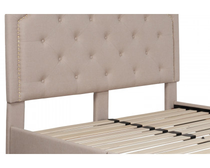 BLNK Brighton Tufted Upholstered Platform Bed - Beige, Full Size