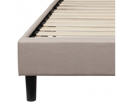 BLNK Brighton Tufted Upholstered Platform Bed - Beige, Full Size