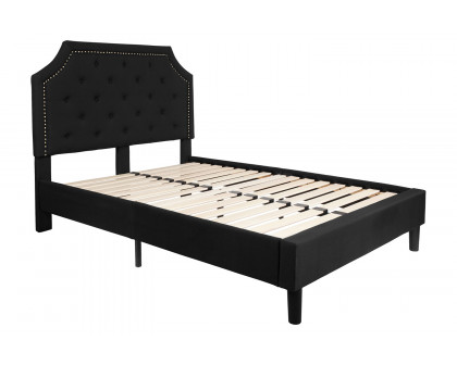 BLNK Brighton Tufted Upholstered Platform Bed - Black, Full Size