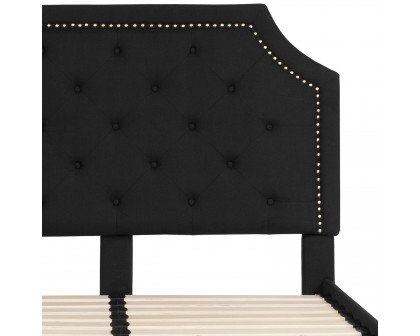 BLNK Brighton Tufted Upholstered Platform Bed - Black, Full Size