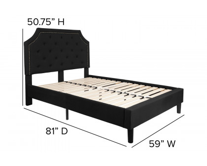 BLNK Brighton Tufted Upholstered Platform Bed - Black, Full Size