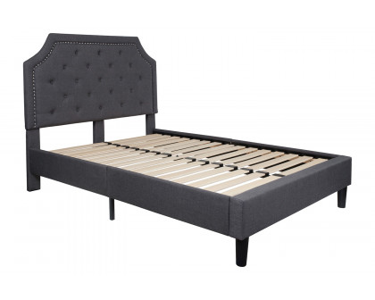 BLNK Brighton Tufted Upholstered Platform Bed - Dark Gray, Full Size