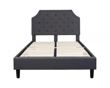 BLNK Brighton Tufted Upholstered Platform Bed - Dark Gray, Full Size