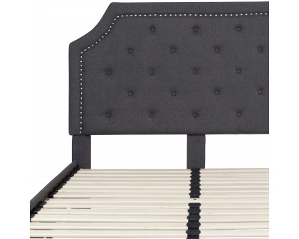 BLNK Brighton Tufted Upholstered Platform Bed - Dark Gray, Full Size