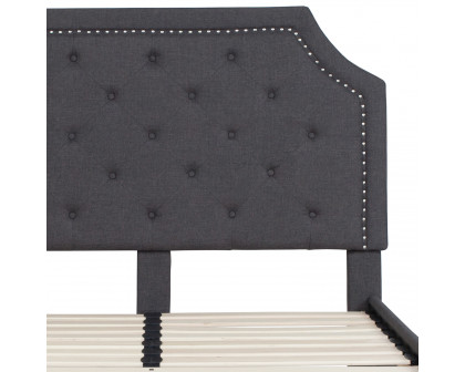 BLNK Brighton Tufted Upholstered Platform Bed - Dark Gray, Full Size