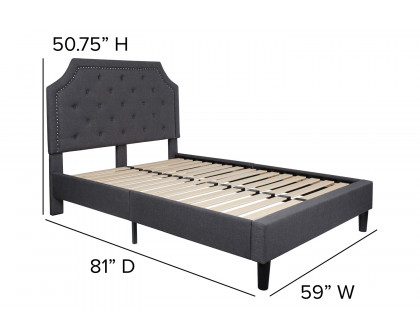 BLNK Brighton Tufted Upholstered Platform Bed - Dark Gray, Full Size