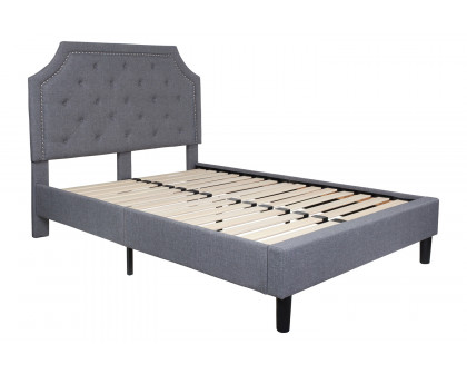 BLNK Brighton Tufted Upholstered Platform Bed - Light Gray, Full Size