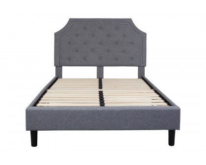 BLNK Brighton Tufted Upholstered Platform Bed - Light Gray, Full Size