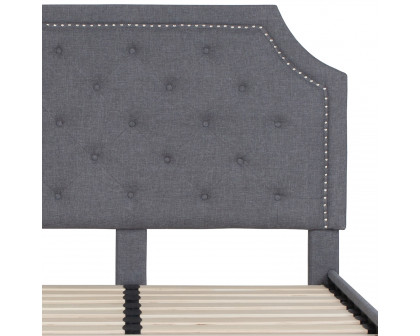 BLNK Brighton Tufted Upholstered Platform Bed - Light Gray, Full Size