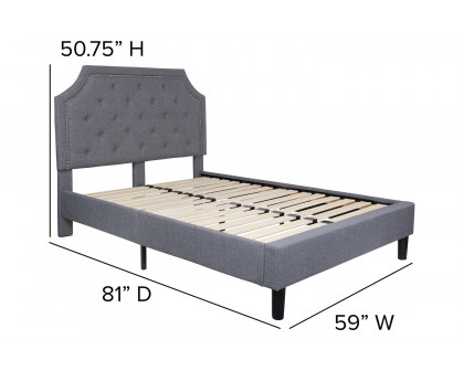 BLNK Brighton Tufted Upholstered Platform Bed - Light Gray, Full Size