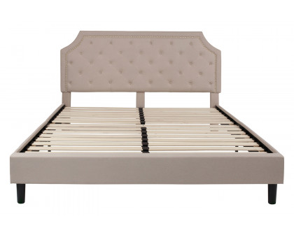 BLNK Brighton Tufted Upholstered Platform Bed - Beige, King Size