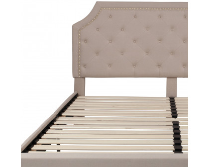 BLNK Brighton Tufted Upholstered Platform Bed - Beige, King Size