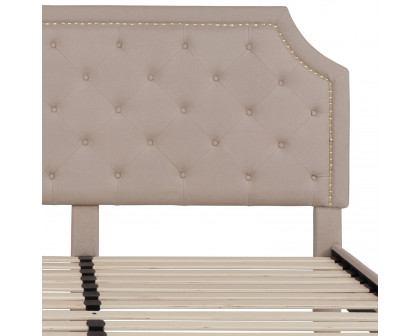 BLNK Brighton Tufted Upholstered Platform Bed - Beige, King Size