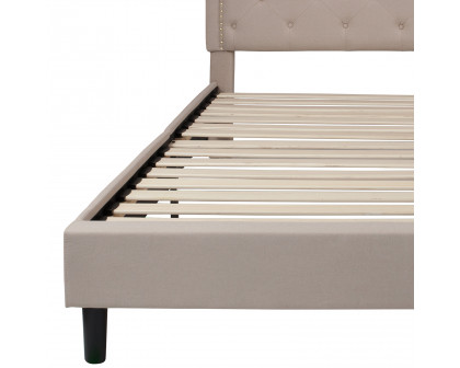 BLNK Brighton Tufted Upholstered Platform Bed - Beige, King Size