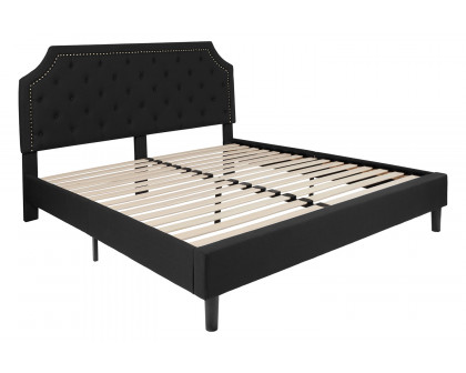 BLNK Brighton Tufted Upholstered Platform Bed - Black, King Size