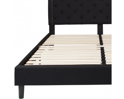 BLNK Brighton Tufted Upholstered Platform Bed - Black, King Size