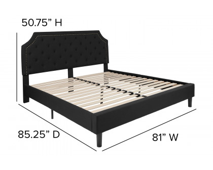 BLNK Brighton Tufted Upholstered Platform Bed - Black, King Size